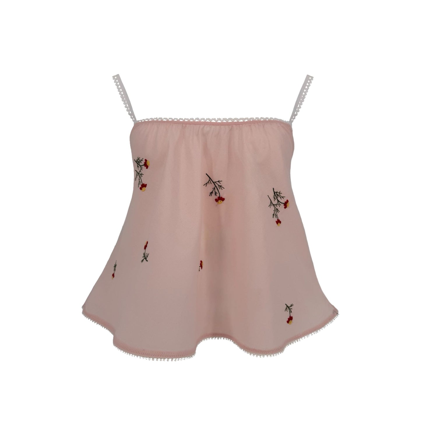 The Perfect Tank in Blush Pink Embroidered Cotton