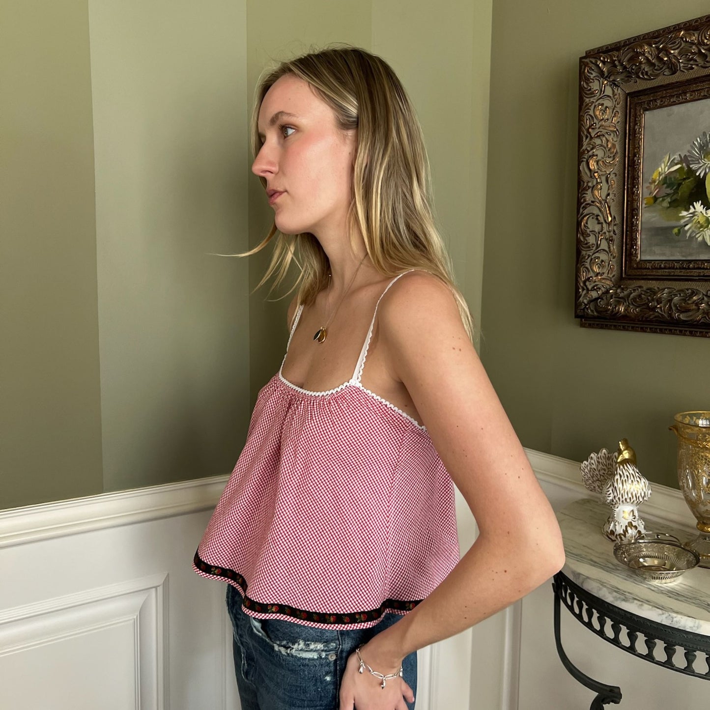 The Perfect Tank In Red Gingham Cotton