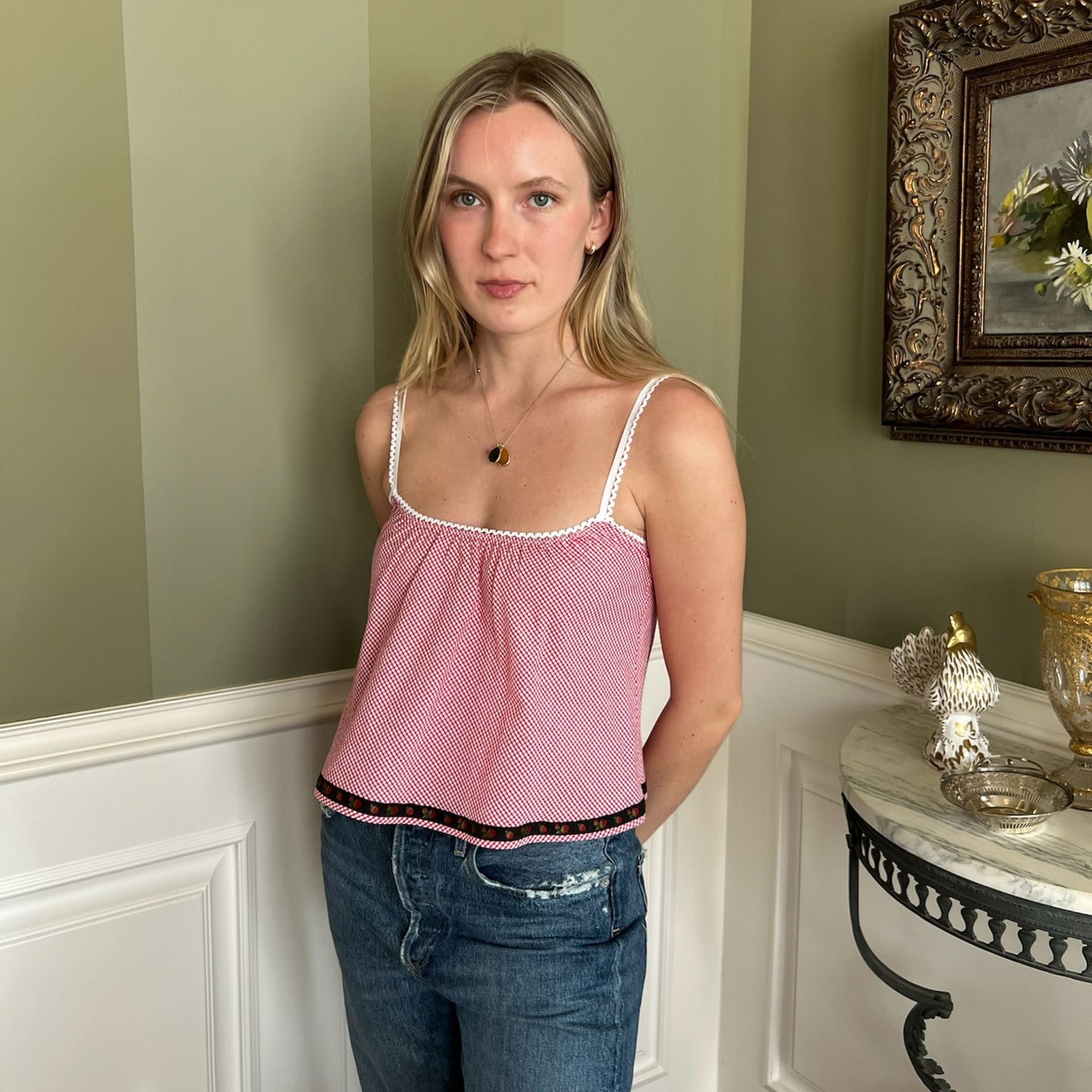 The Perfect Tank In Red Gingham Cotton
