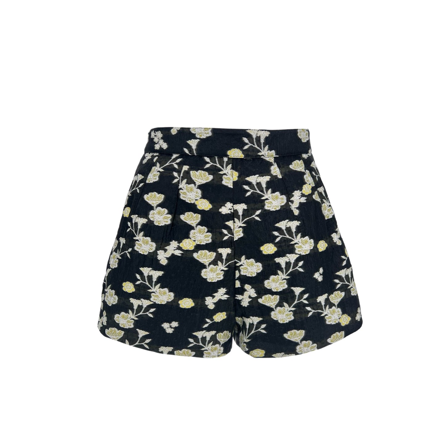 Ashleigh Set in Black and Baby Yellow Jacquard