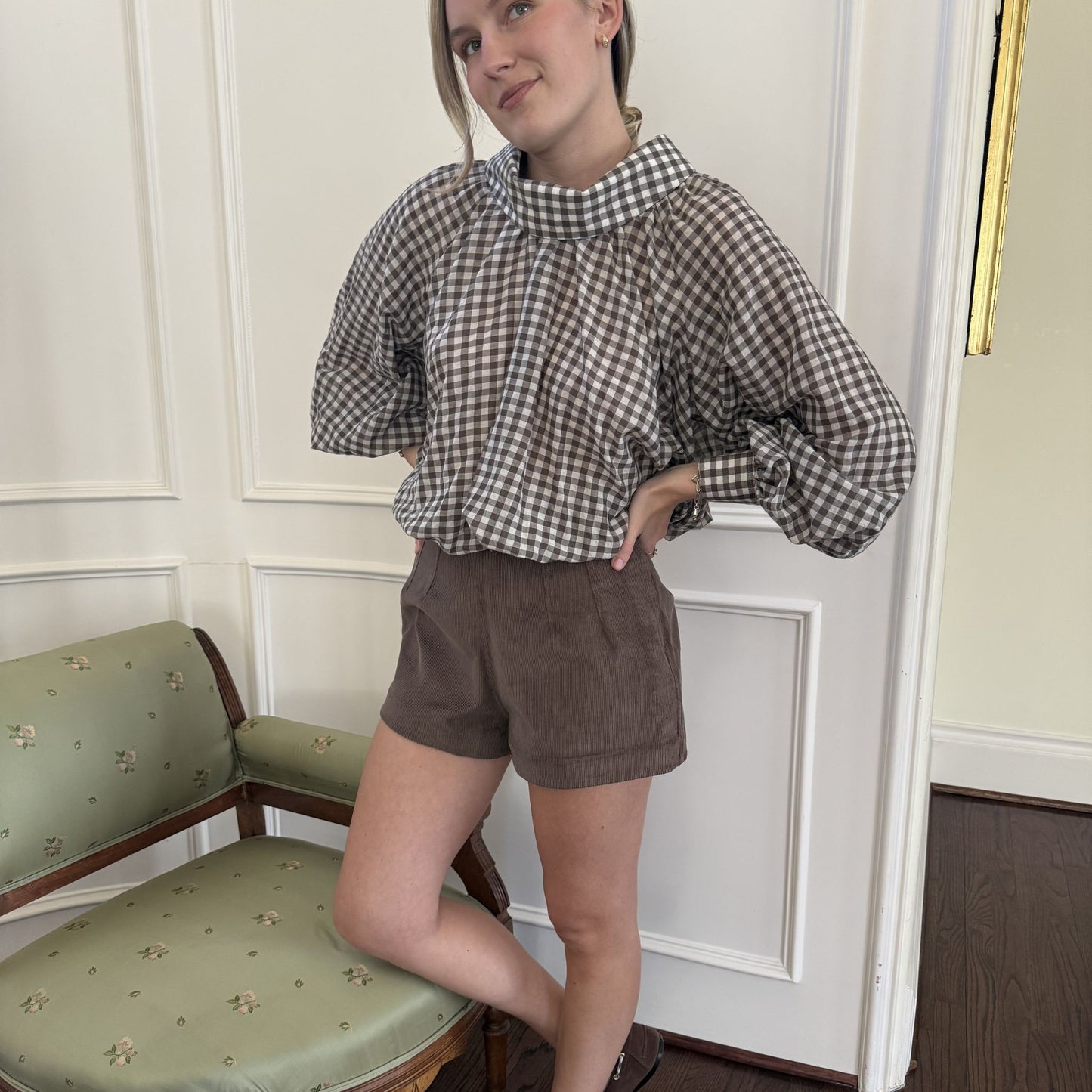 Janice Shorts in Light Brown Corduroy