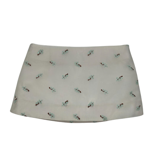 Ava Mini Skirt in Sheer Embroidered Baby Blue Floral