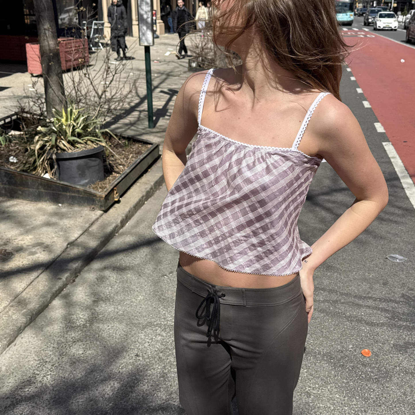 The Perfect Tank in Purple and White Plaid