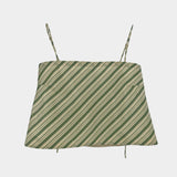 The Bitsy Tank in Green Stripe Taffeta