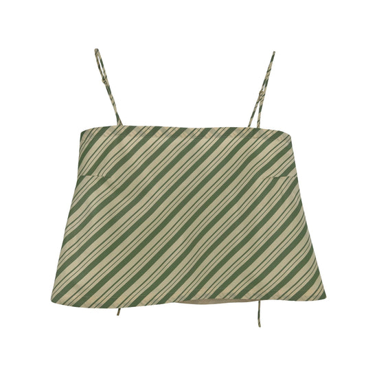The Bitsy Tank in Green Stripe Taffeta