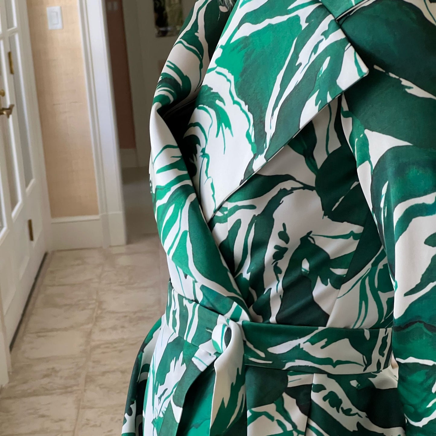 The Carey Dress in Painted Emerald Satin