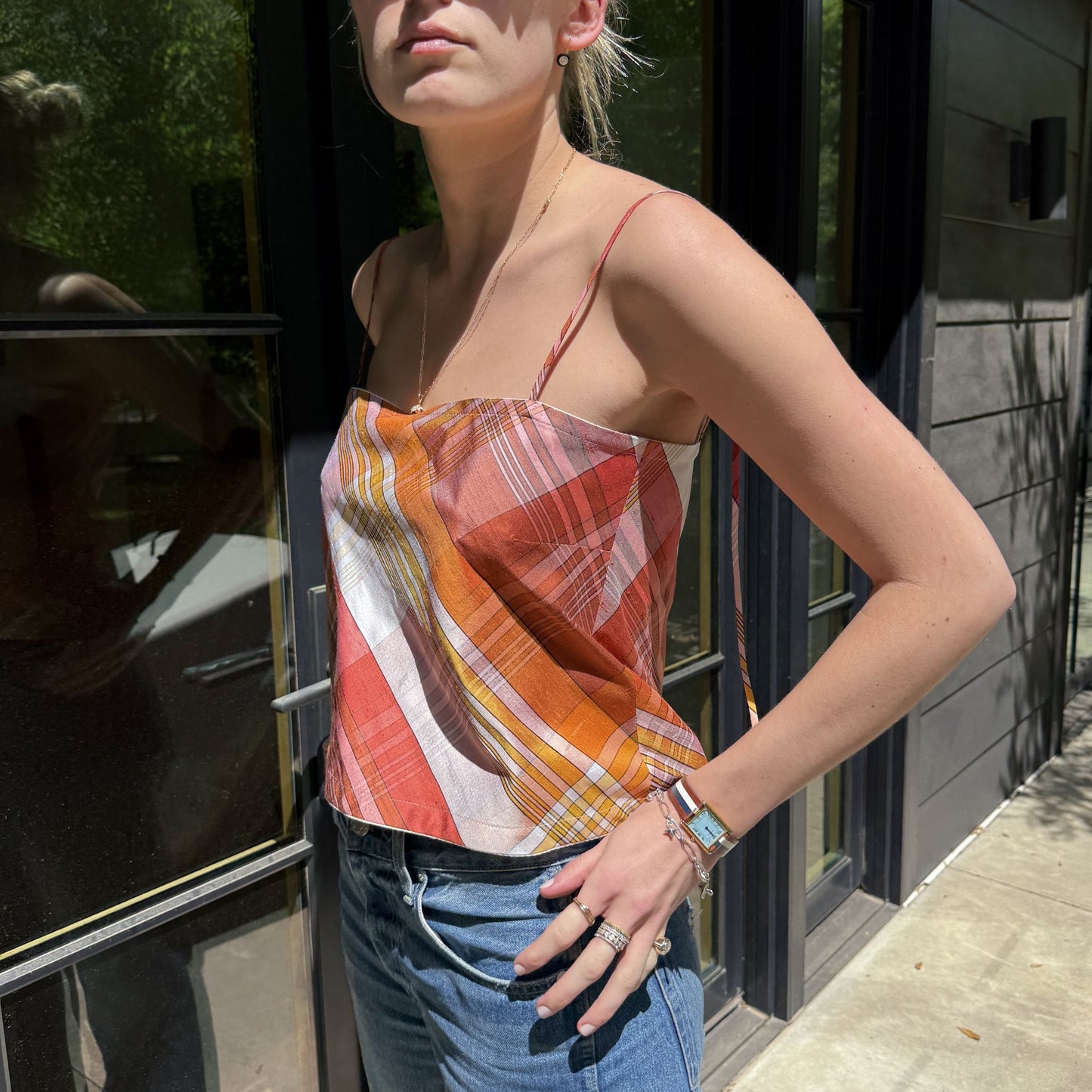 The Bitsy Tank in Plaid Taffeta