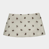 Ava Mini Skirt in Sheer Embroidered Brown Floral