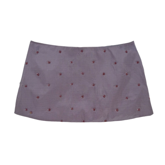 The Ava Mini Skirt in Beaded Purple Taffeta