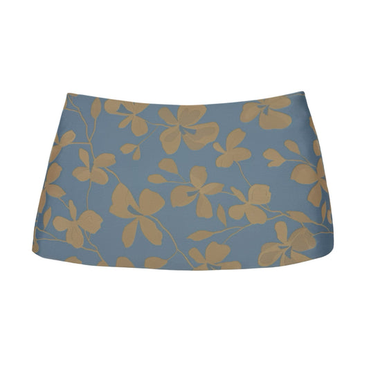 The Ava Mini Skirt in Baby Blue Floral Jacquard