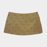 The Ava Mini Skirt in Beaded Yellow Taffeta