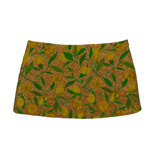 The Ava Mini Skirt in Metallic Lemon Jacquard