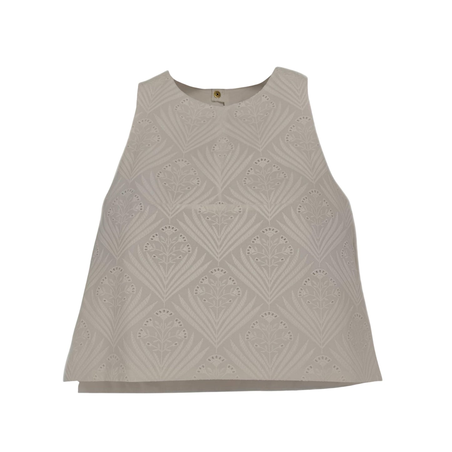 The Ashleigh Mini Top in White Fern Eyelet