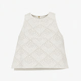 The Ashleigh Mini Top in White Fern Eyelet