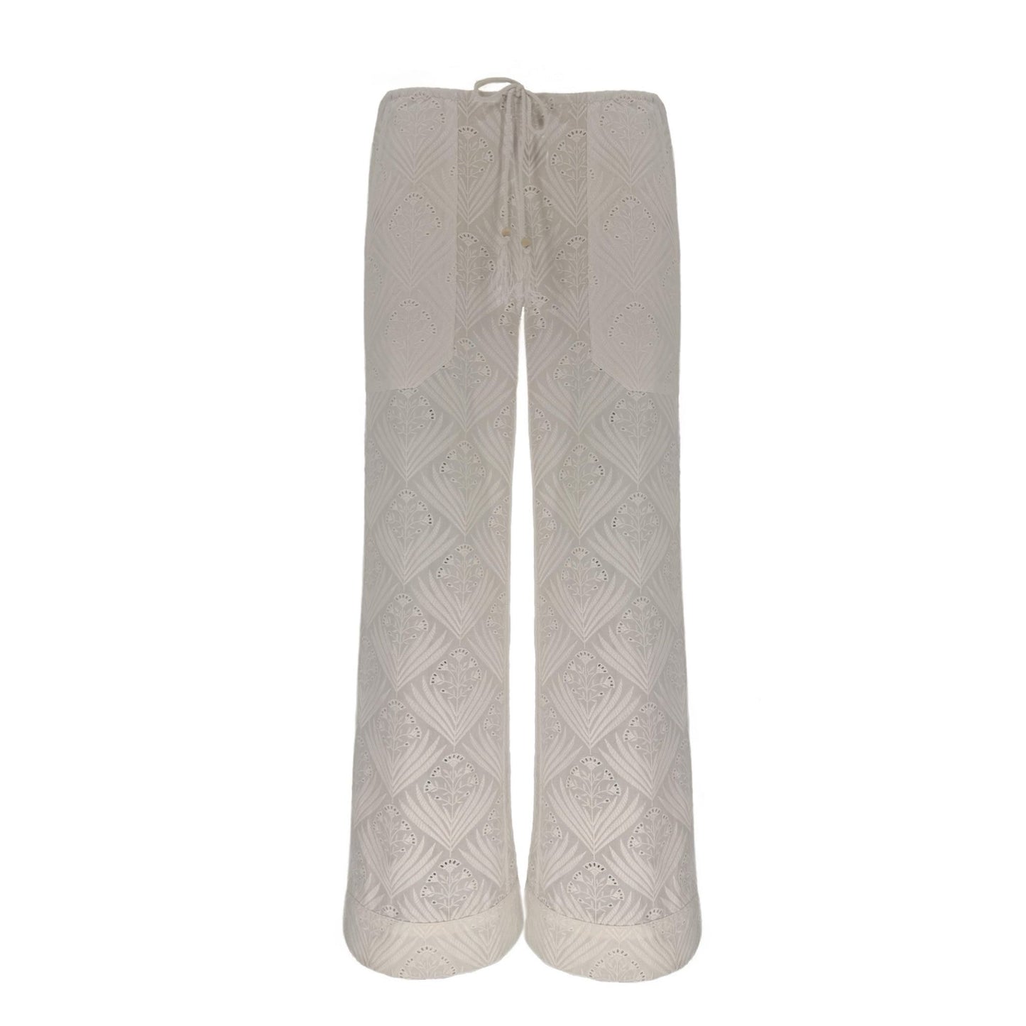 The Sophia Pant in White Fern Eyelet