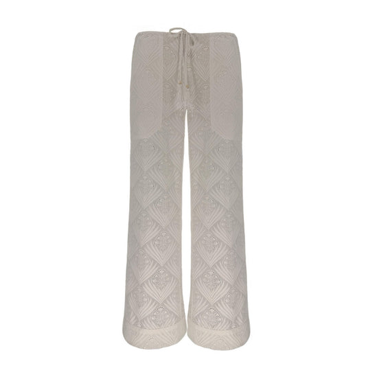 The Sophia Pant in White Fern Eyelet