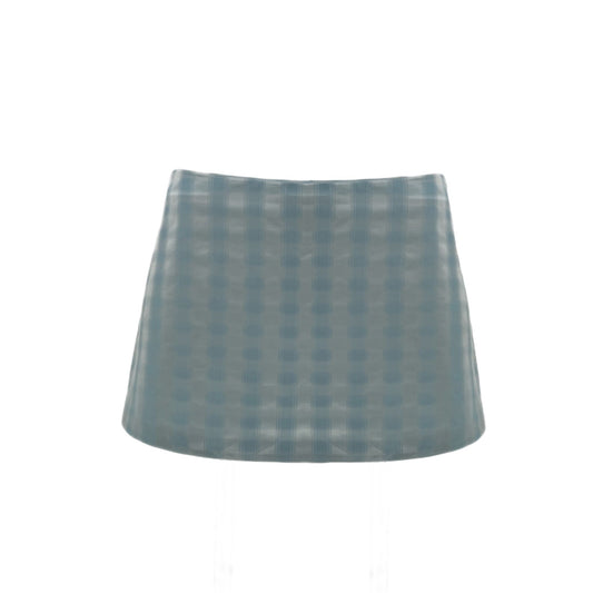 Mini Ava Skirt in Blue Plaid Taffeta
