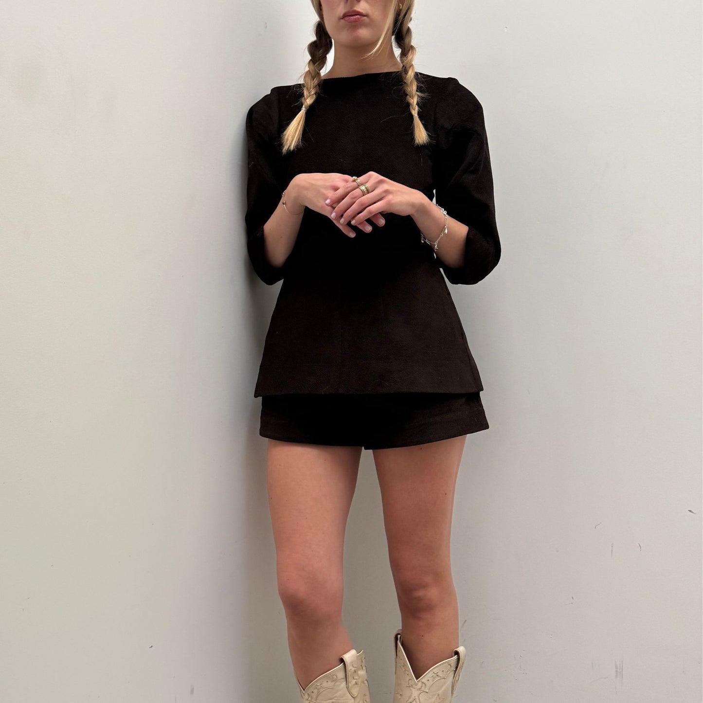 Janice Shorts in Chocolate Brown Corduroy