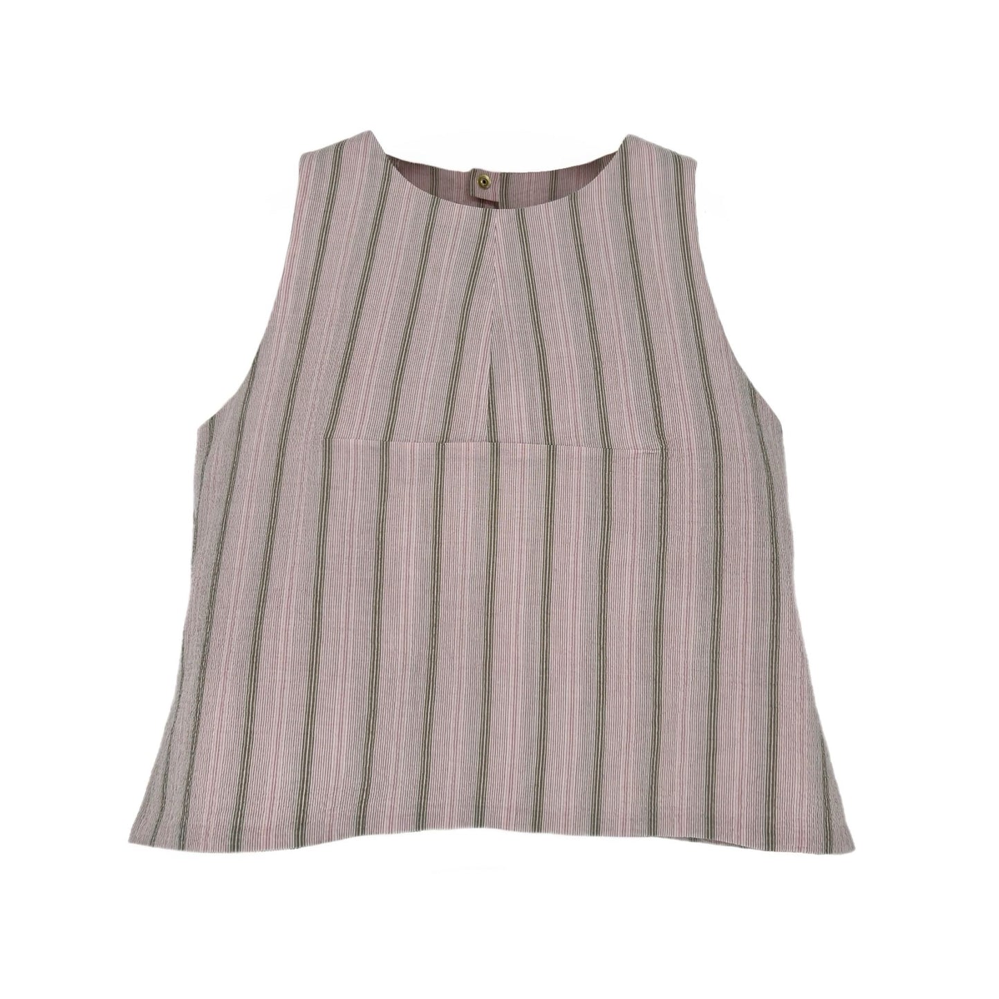 The Ashleigh Mini Top in Pink and Brown Stripe