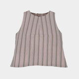 The Ashleigh Mini Top in Pink and Brown Stripe