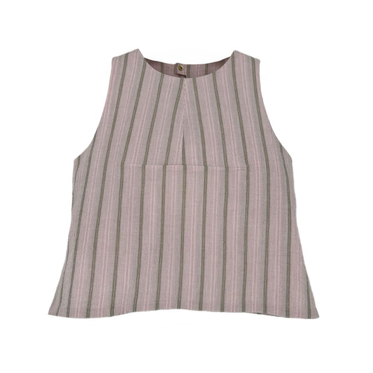 The Ashleigh Mini Top in Pink and Brown Stripe