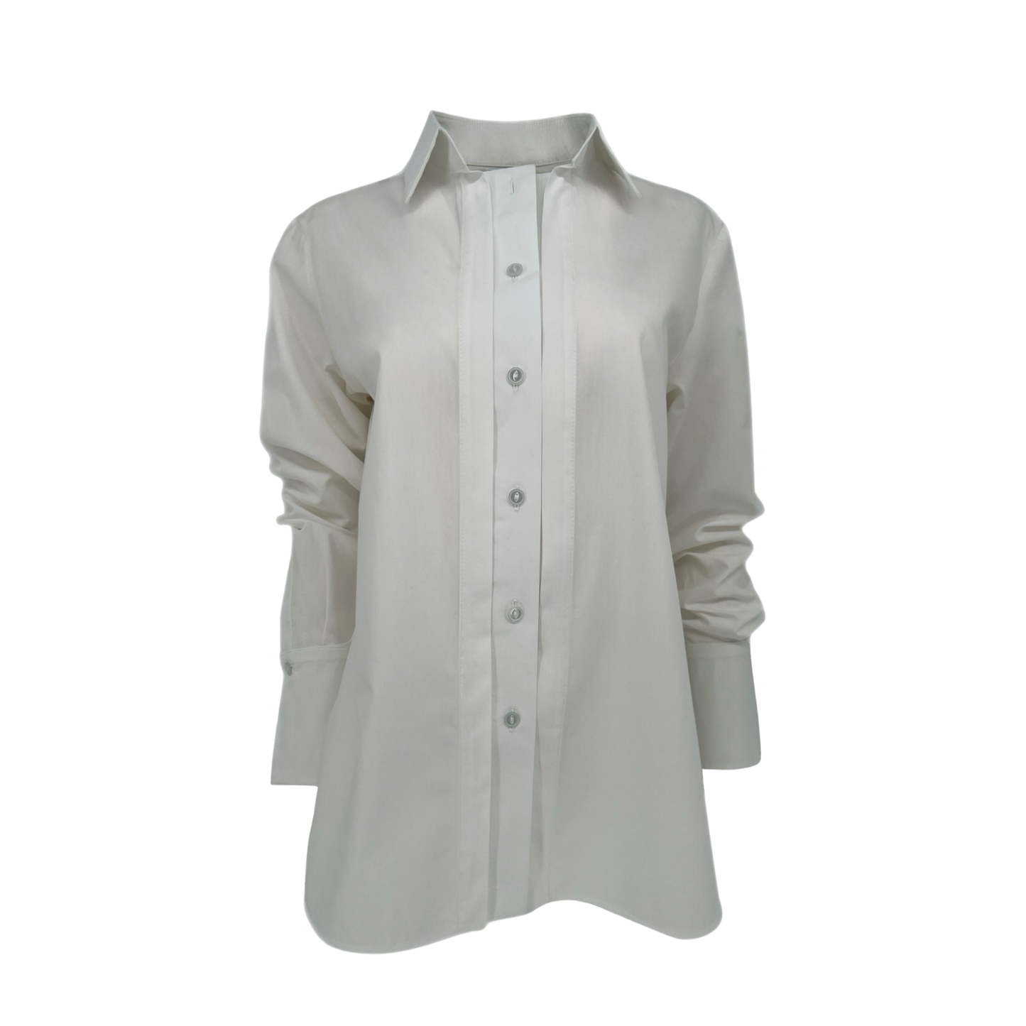 The Charlie Button Down in White Poplin