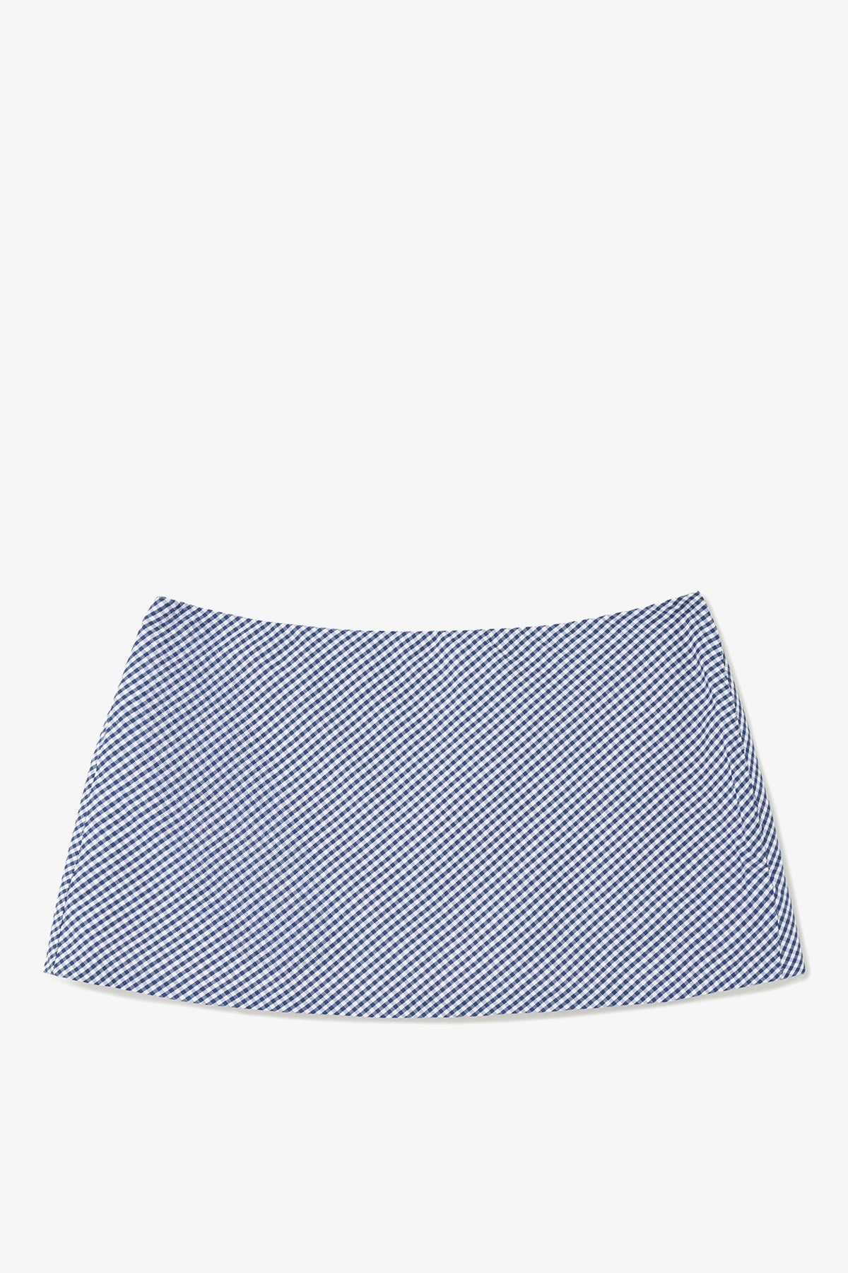 Ava Mini Skirt Navy Gingham Cotton