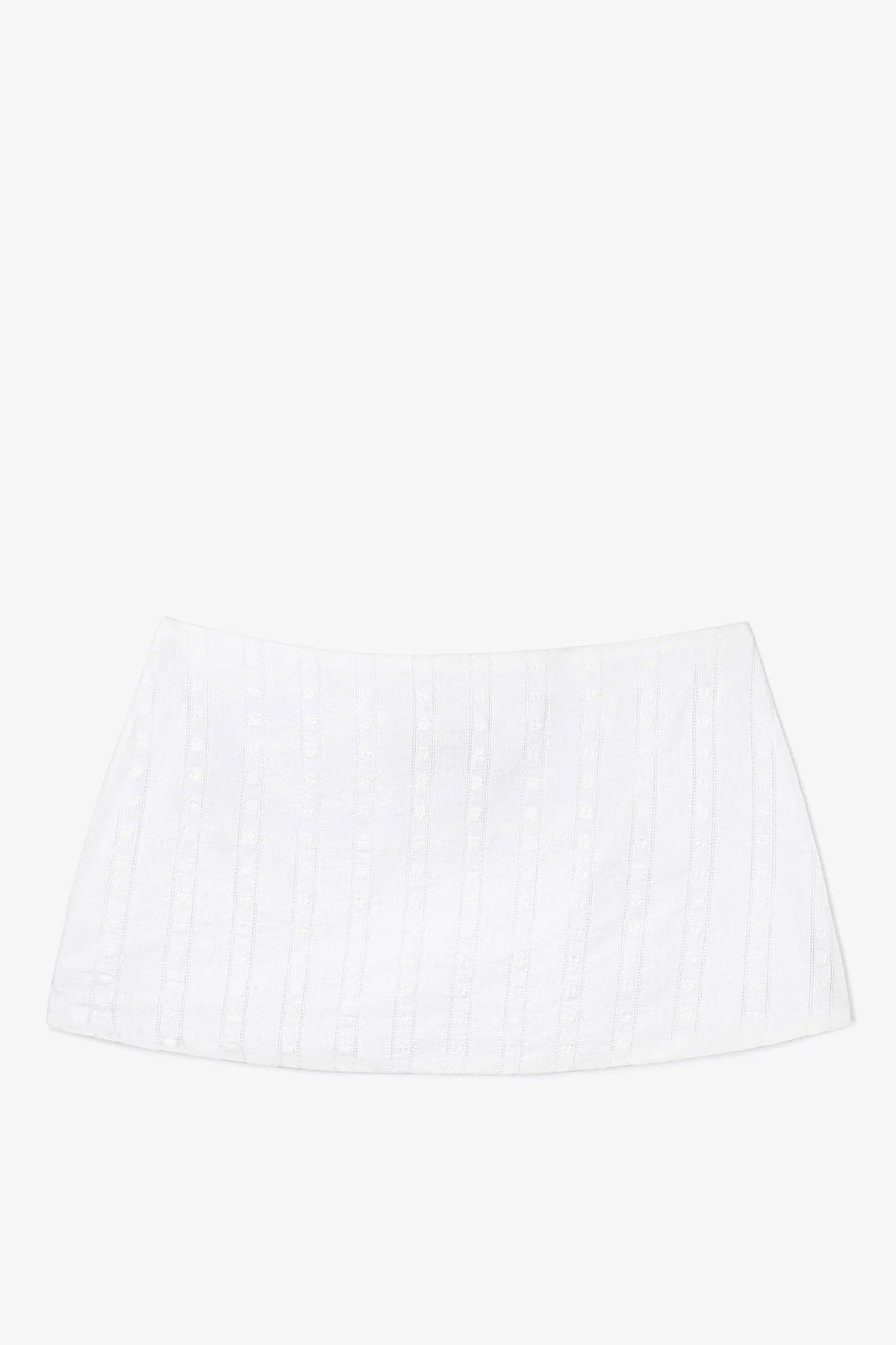 Ava Mini Skirt Striped White Cotton