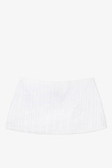 Ava Mini Skirt Striped White Cotton