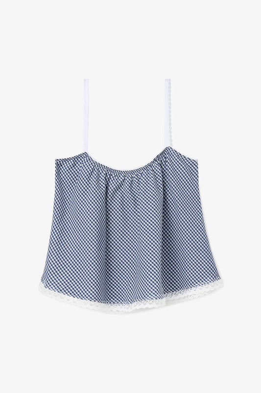 The Perfect Tank Top Navy Gingham Cotton