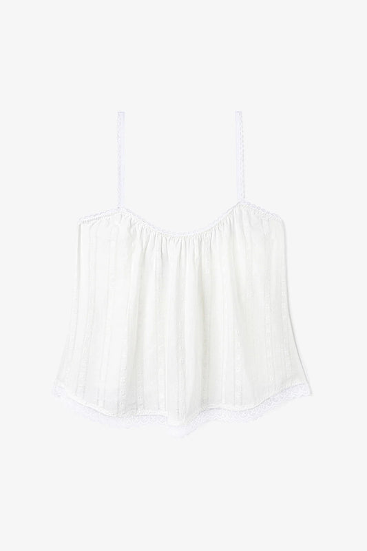 The Perfect Tank Top Striped White Cotton